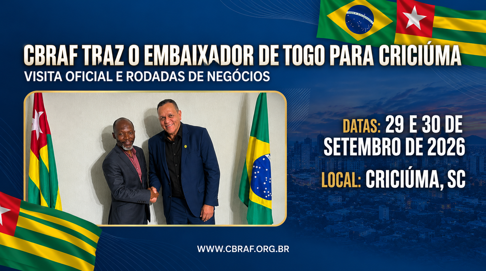 Visita do Embaixador do Togo à criciuma SC